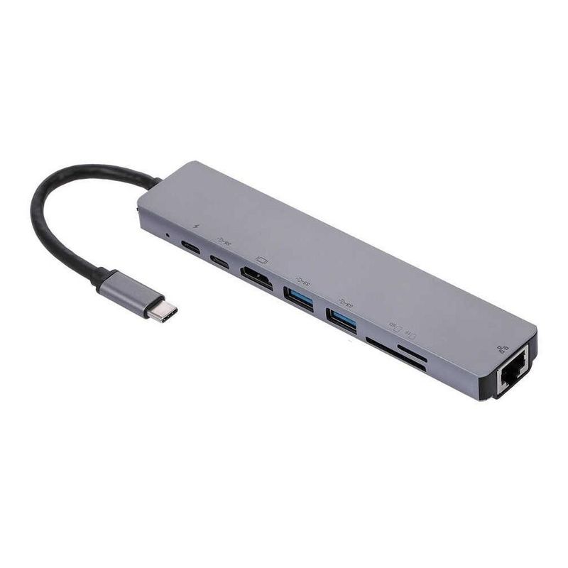 GENERICO - Docking Station USB-C 8 en 1 con Salida 4K y 1000Mbps