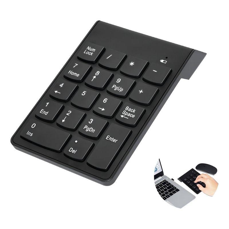 GENERICO - Teclado Numérico Inalámbrico 2.4 GHz con Tecla Retroceso