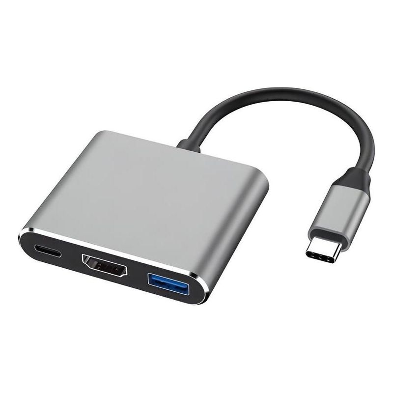 GENERICO - Adaptador 3 en 1 USB-C a HDMI 4K y USB 3.0 para pantallas
