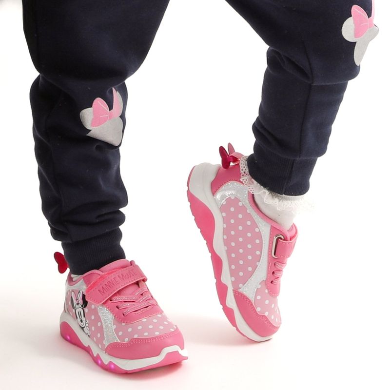 DISNEY - Zapatillas Deportivas Minnie Mouse con Luces LED - Niñas 2-8 Años