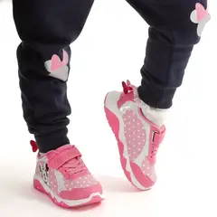 DISNEY - Zapatilla Con Luces Niña Minnie Dots Rosado