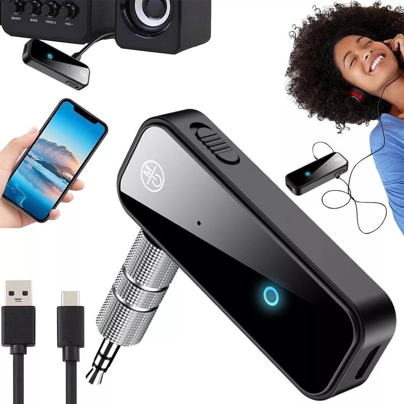 GENERICO - Transmisor y receptor Bluetooth 3.5mm para audio de auto