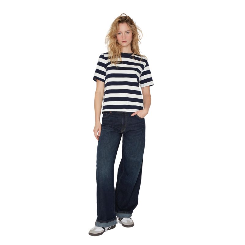 JACINTA TIENDA - Polera Aspen rayas azul Jacinta Tienda
