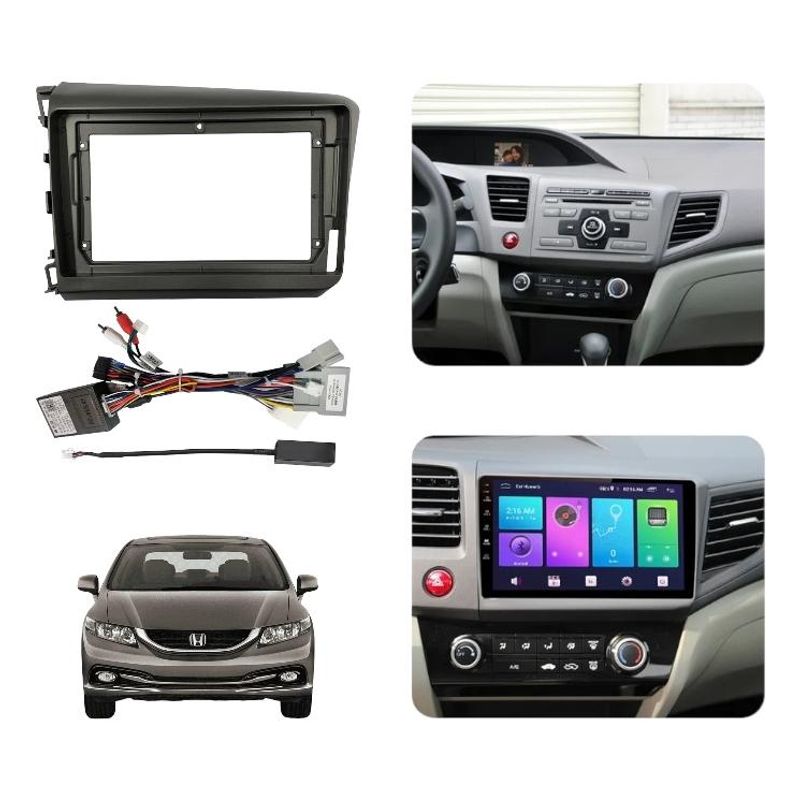 GENERICO - Bisel y Arnes con Canbus para Radio de 9" Honda Civic