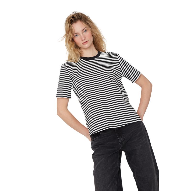 JACINTA TIENDA - Polera Austin rayas negra Jacinta Tienda