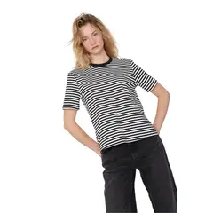JACINTA TIENDA - Polera Austin rayas negra