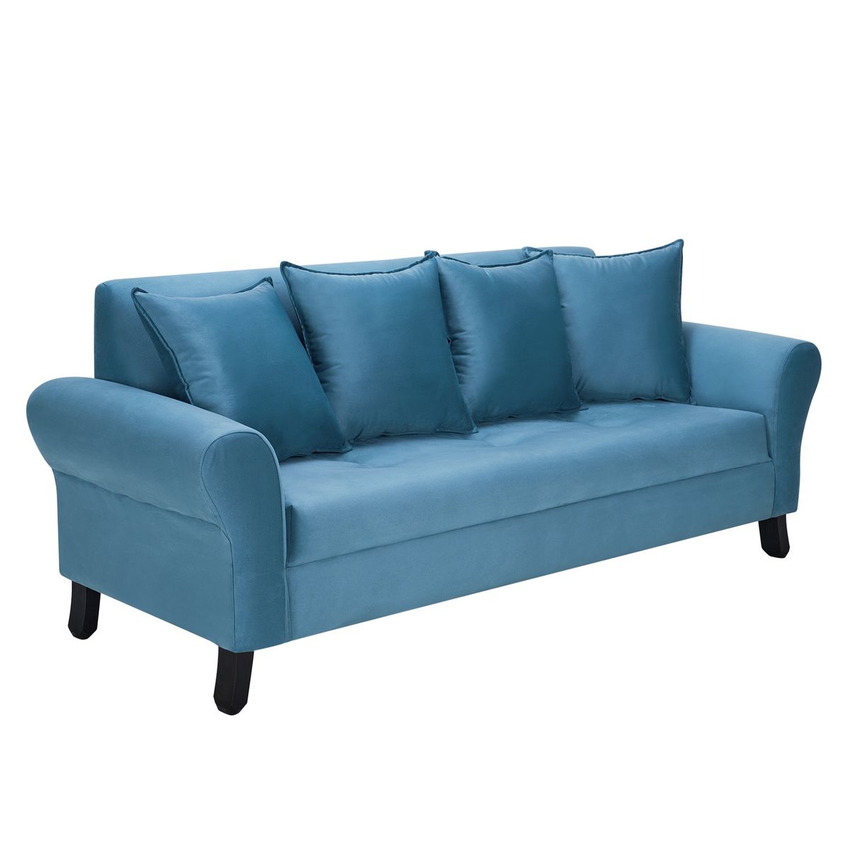 BODEVIR - Sofa Lua 3C Felpa 20 Azul Petroleo