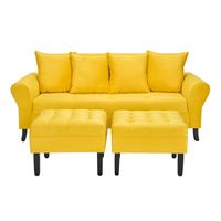 Sofa Lua 3C+2 Pouf Felpa 20 Amarillo