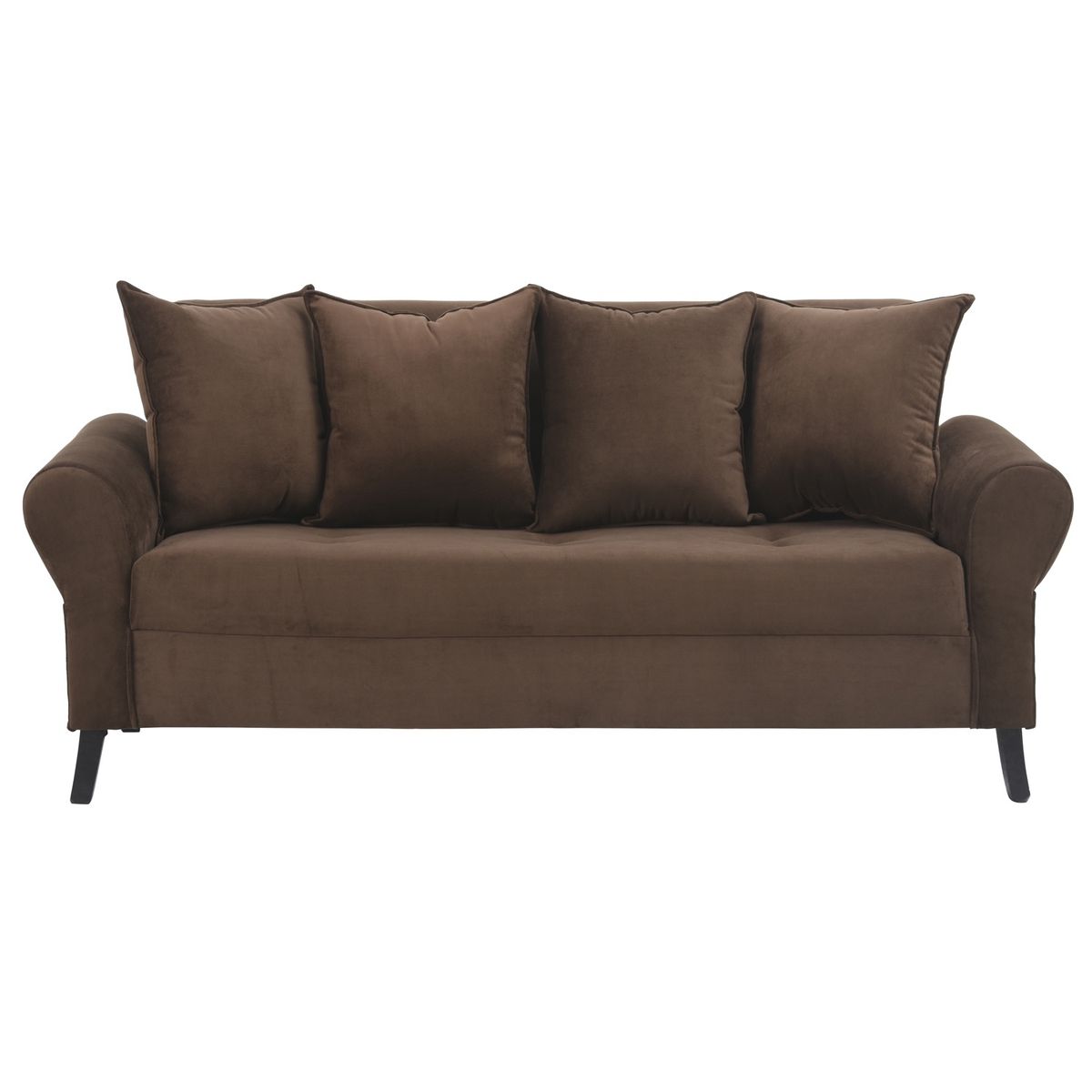 BODEVIR - Sofa Lua 3C+2 Pouf Felpa 20 Chocolate