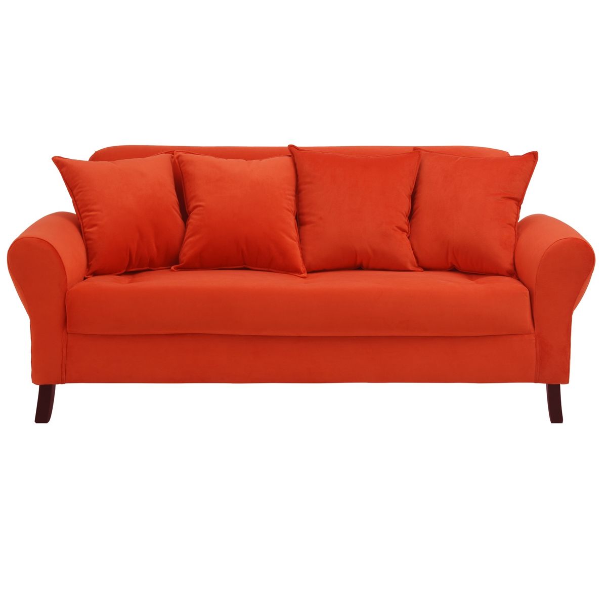 BODEVIR - Sofa Lua 3C+2 Pouf Felpa 20 Naranjo