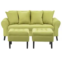 BODEVIR - Sofa Lua 3C+2 Pouf Felpa 20 Pistacho