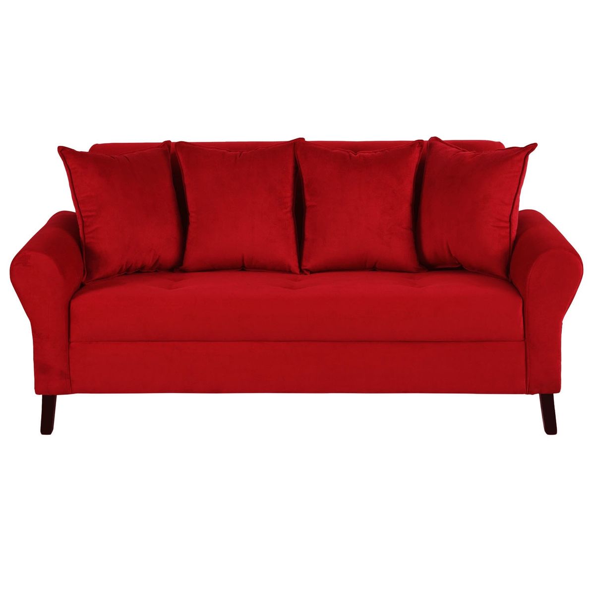 BODEVIR - Sofa Lua 3C+2 Pouf Felpa 20 Rojo