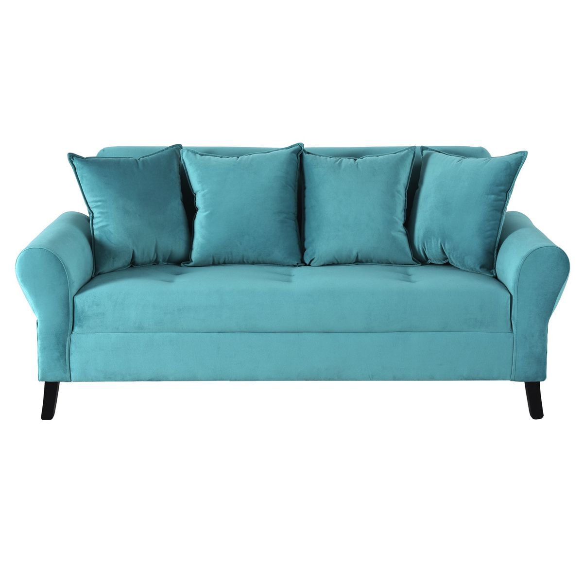 BODEVIR - Sofa Lua 3C+2 Pouf Felpa 20 Turquesa