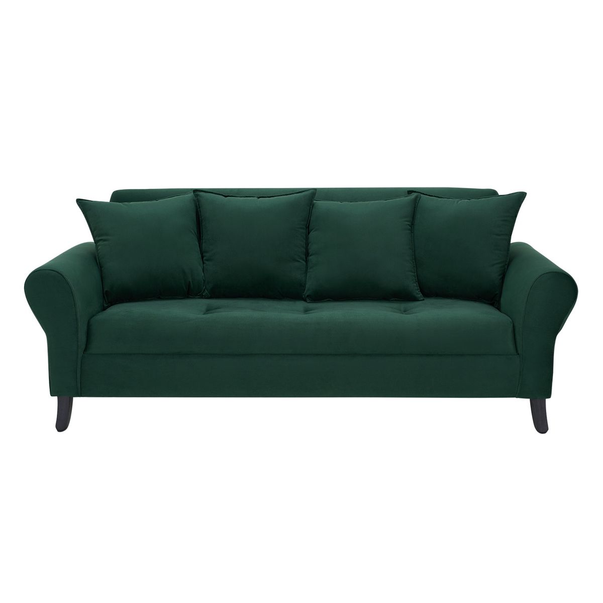 BODEVIR - Sofa Lua 3C+2 Pouf Felpa 20 Verde Botella