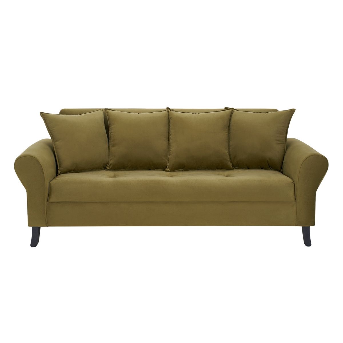 BODEVIR - Sofa Lua 3C+2 Pouf Felpa 20 Verde Musgo