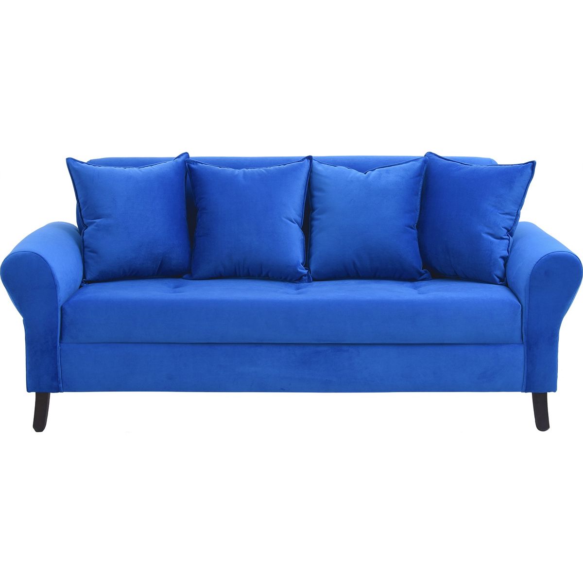 BODEVIR - Sofa Lua 3C+2 Poltronas Felpa 20 Azul Rey