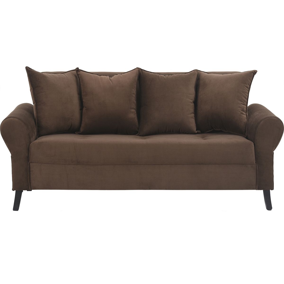 BODEVIR - Sofa Lua 3C+2 Poltronas Felpa 20 Chocolate