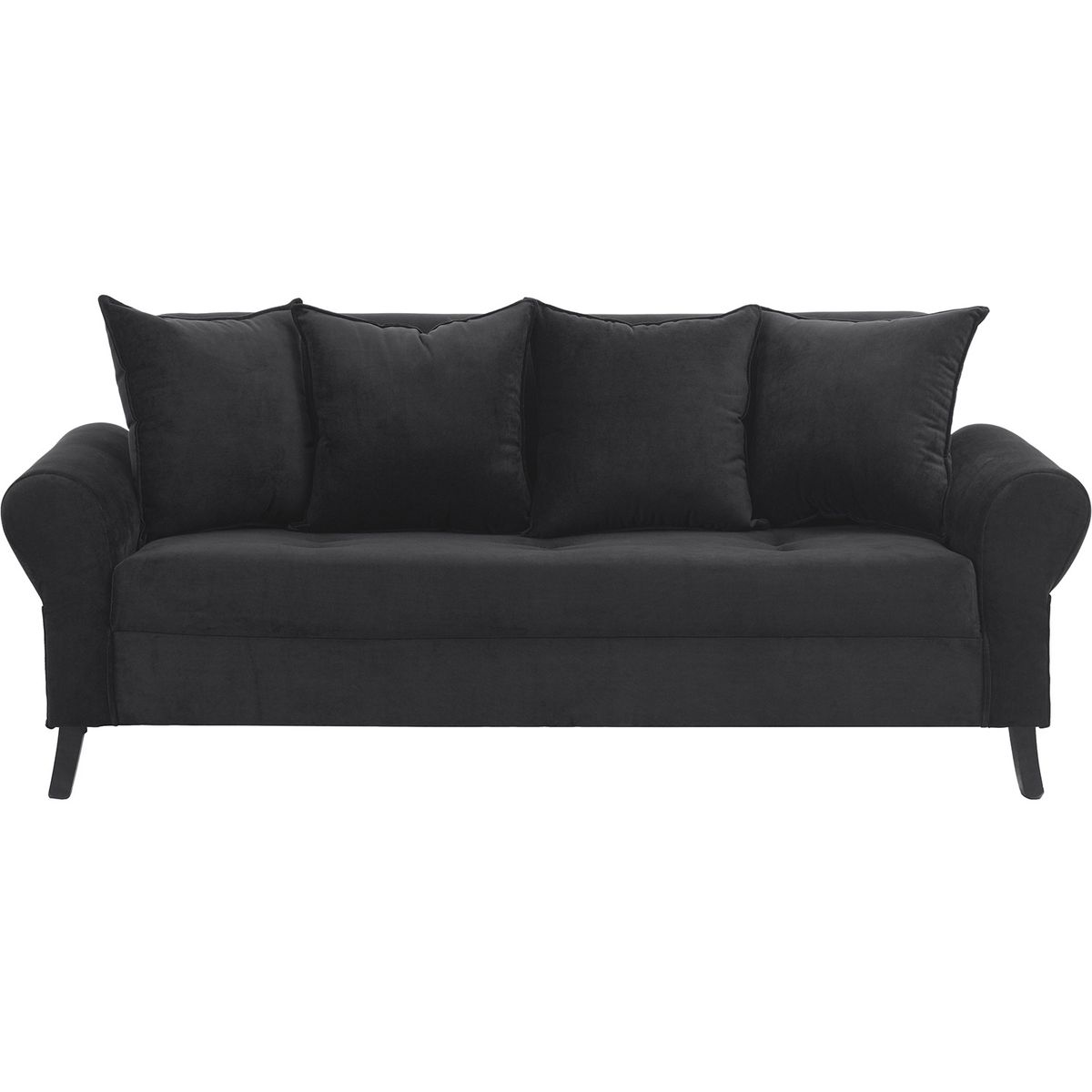 BODEVIR - Sofa Lua 3C+2 Poltronas Felpa 20 Negro