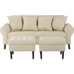 BODEVIR - Sofa Lua 3C+2 Pouf PU 20 Beige