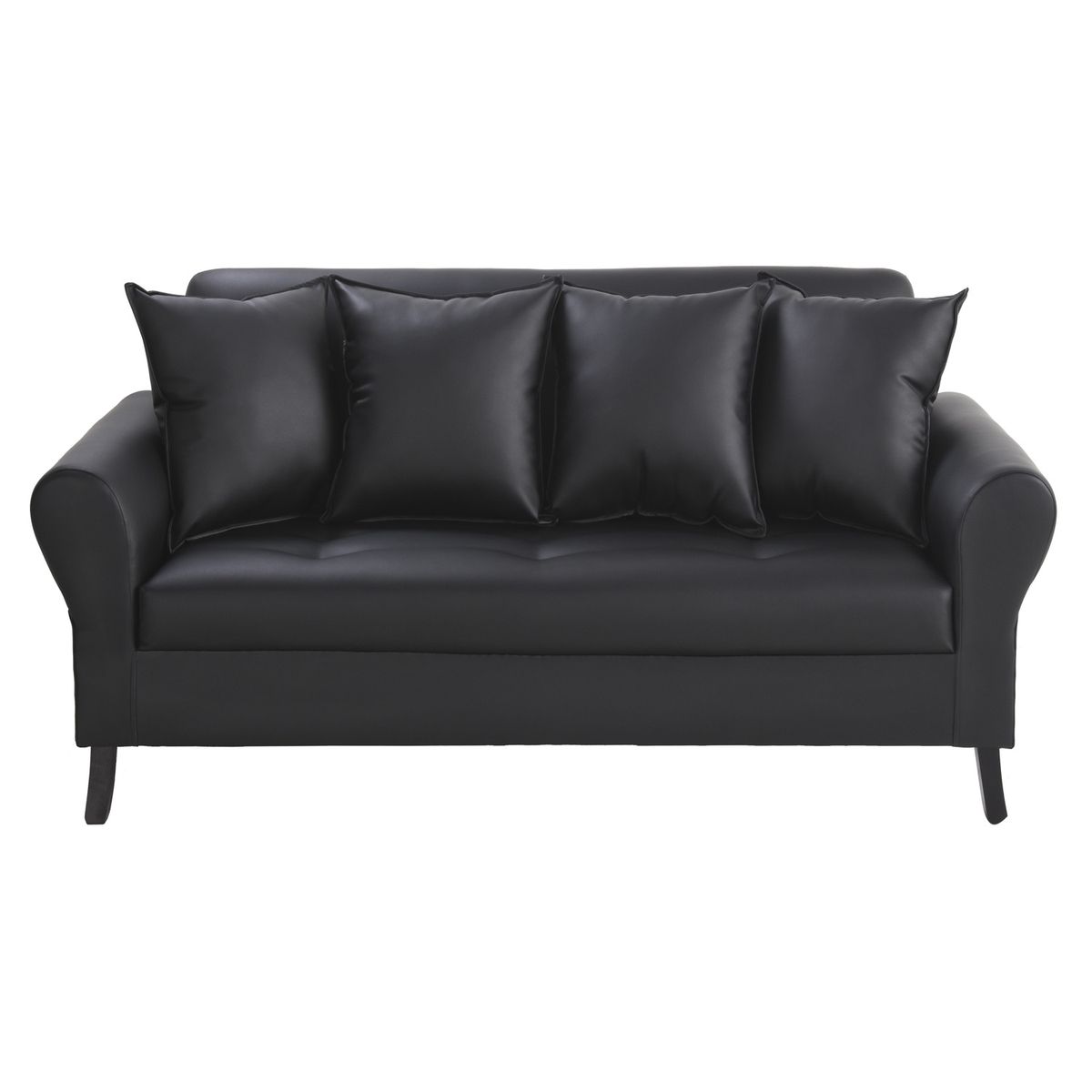 BODEVIR - Sofa Lua 3C+2 Pouf PU 20 Negro