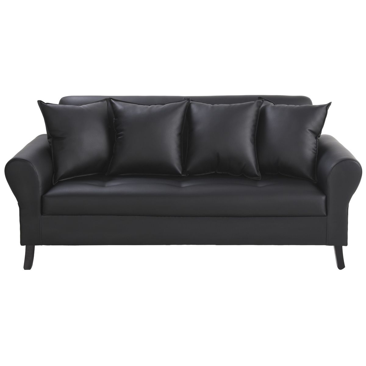 BODEVIR - Sofa Lua 3C+2 Pouf PU 20 Negro