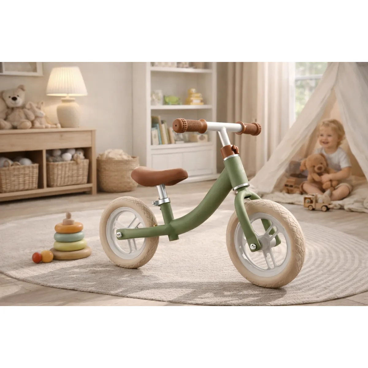 HOMER OUTDOOR - Bicicleta Equilibrio Ultra Ligera Sin Pedales Infantil Verde