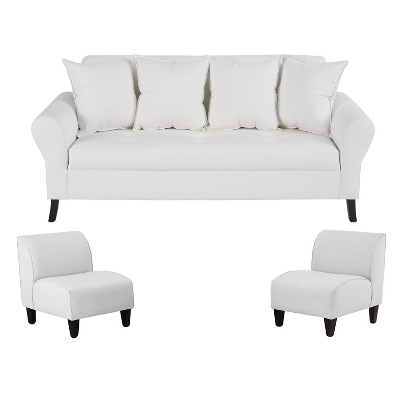 BODEVIR - Sofa Lua 3C+2 Poltronas PU 20 Blanco