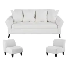 BODEVIR - Sofa Lua 3C+2 Poltronas PU 20 Blanco