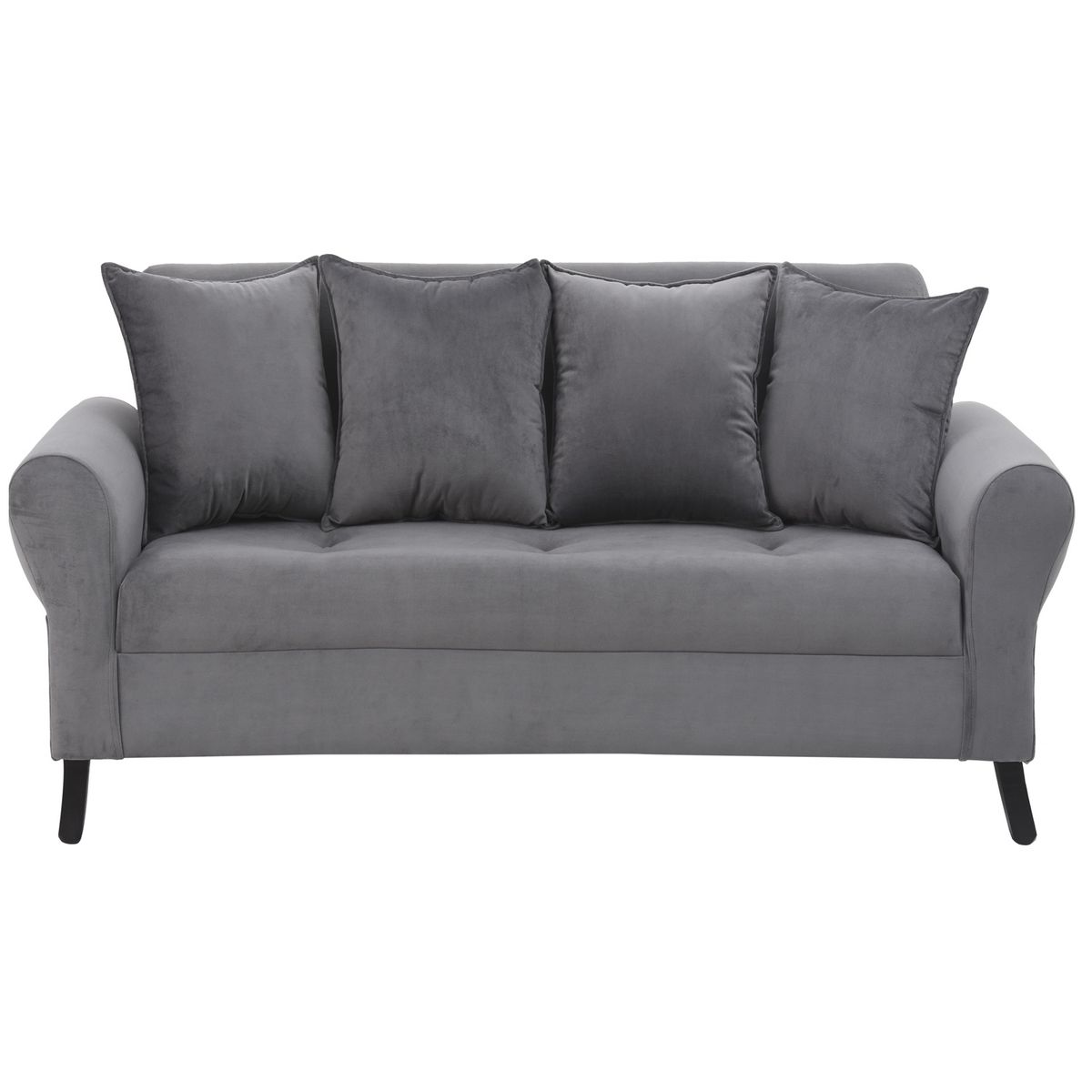 BODEVIR - Sofa Lua 3C+2 Pouf Felpa 20 Gris