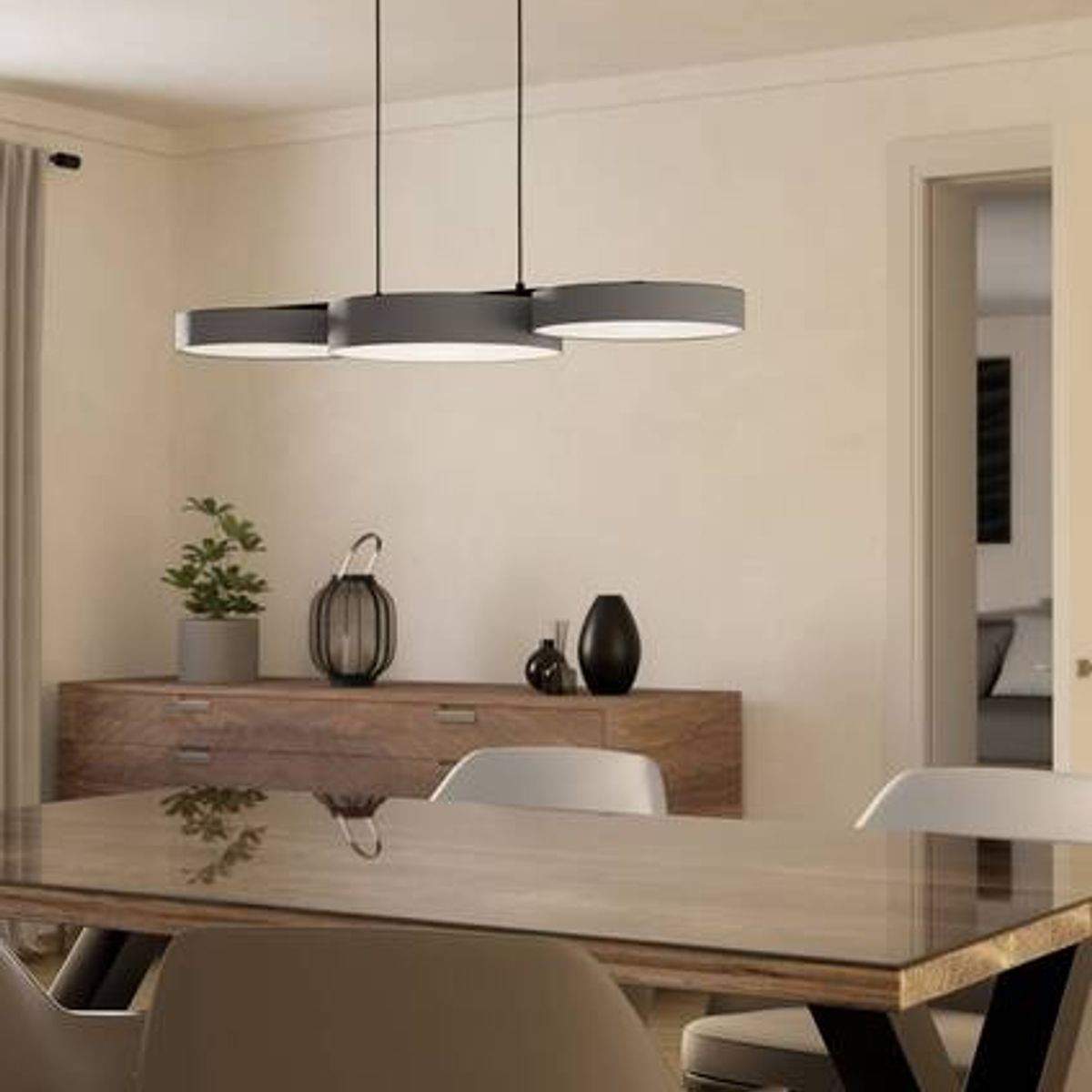 EGLO - Lámpara Colgante Barbano Acero Negro Led 3X8W IP20 Cod900856