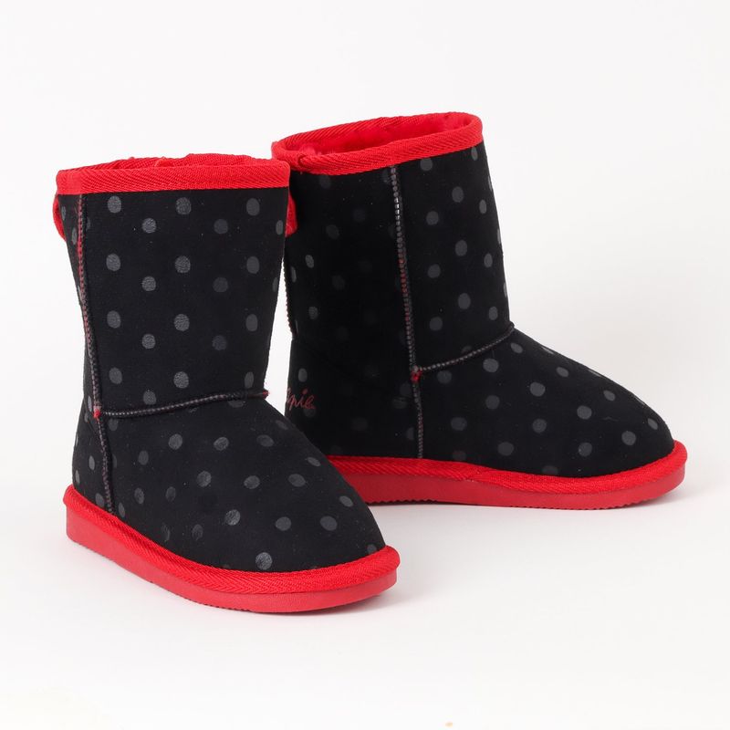 DISNEY - Botas Abrigadas Minnie Mouse con Lunares y Moño - Niñas 2-6 Años