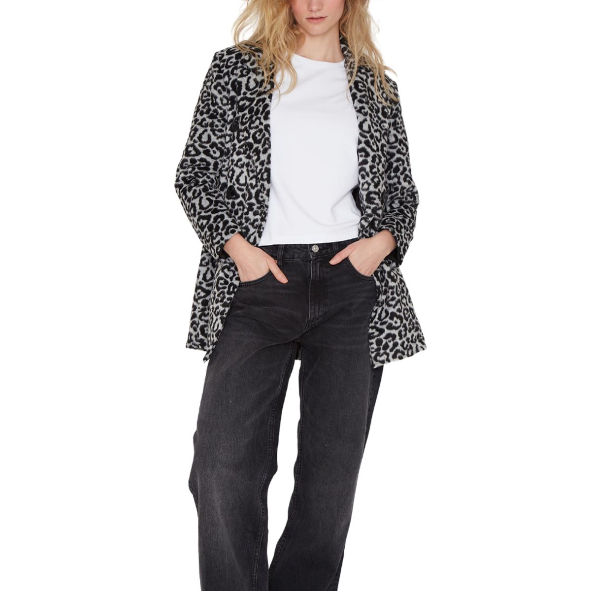 JACINTA TIENDA - Abrigo Gracia animal print negro Jacinta Tienda