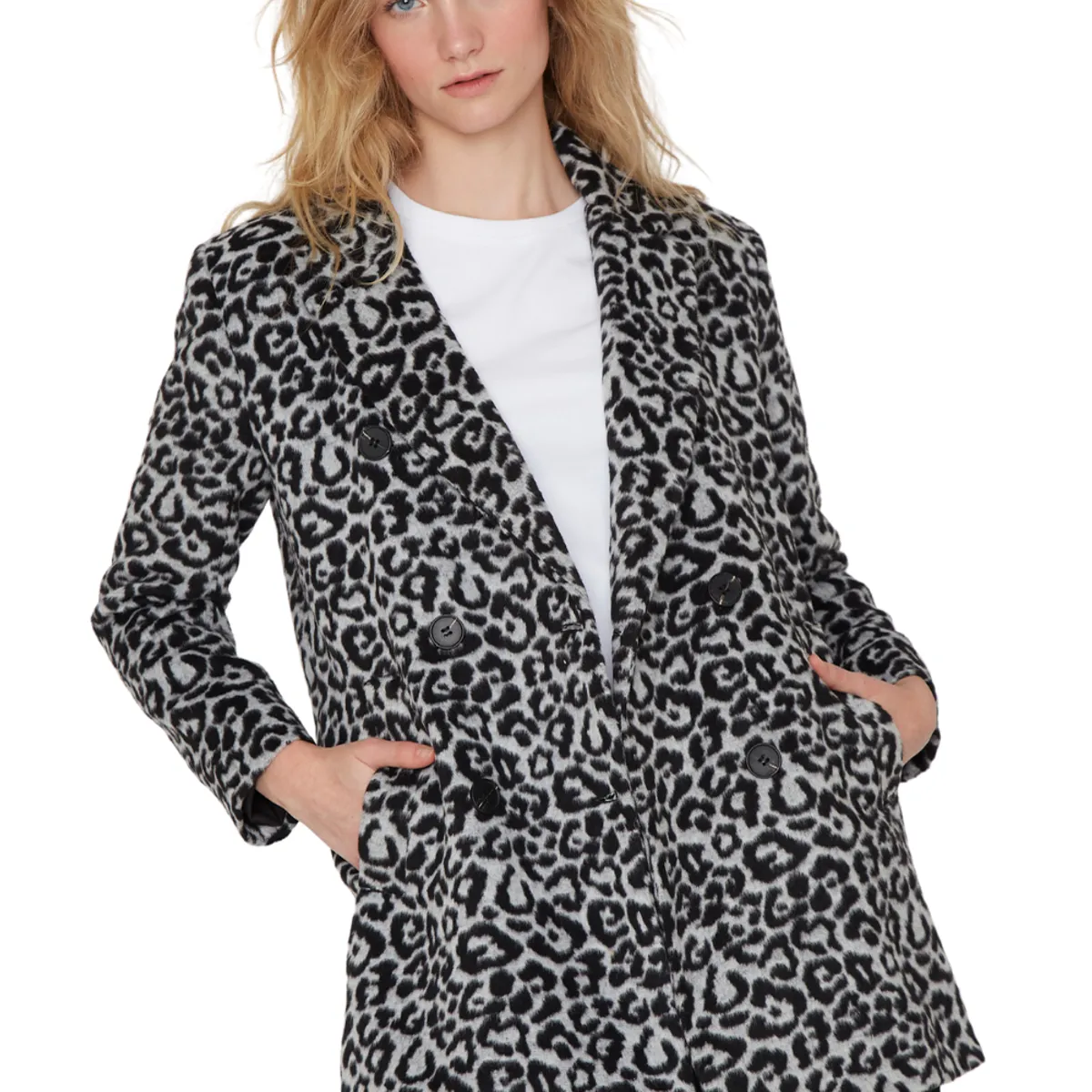 JACINTA TIENDA - Abrigo Gracia animal print negro Jacinta Tienda