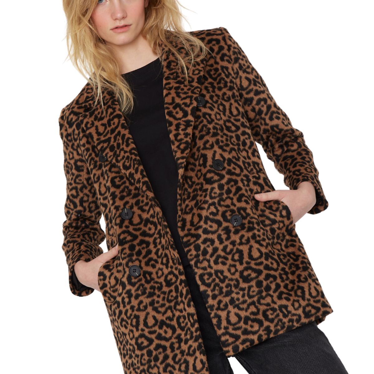 JACINTA TIENDA - Abrigo Gracia animal print camel Jacinta Tienda