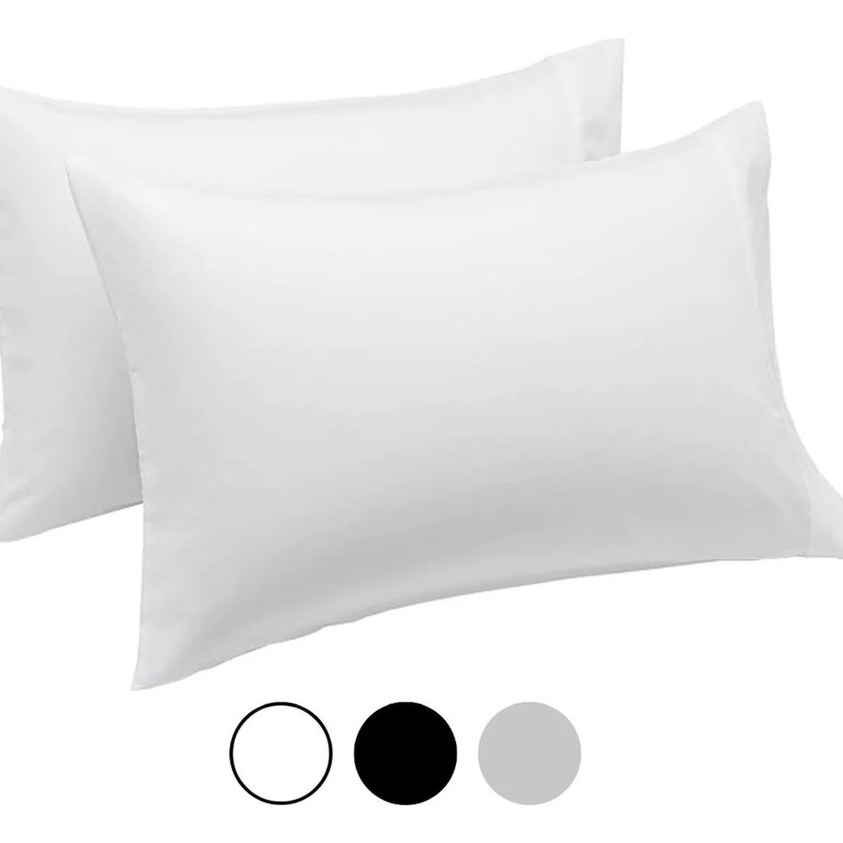 AZ AURAZEUS - Set 2 Fundas De Almohada 50x70 Negra Suave Hilos Aura Zeus AZ