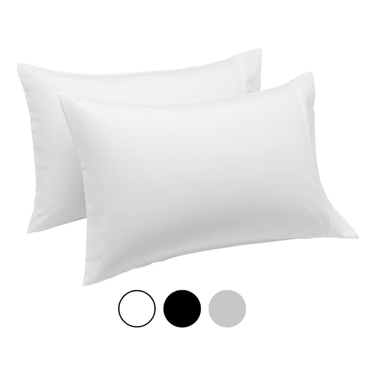 AZ AURAZEUS - Set 2 Fundas De Almohada 50x70 Negra Suave Hilos Aura Zeus AZ
