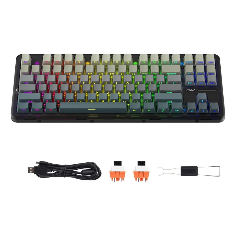 GENERICO - Teclado Mecánico Gamer Inalámbrico RGB, Conexión Triple
