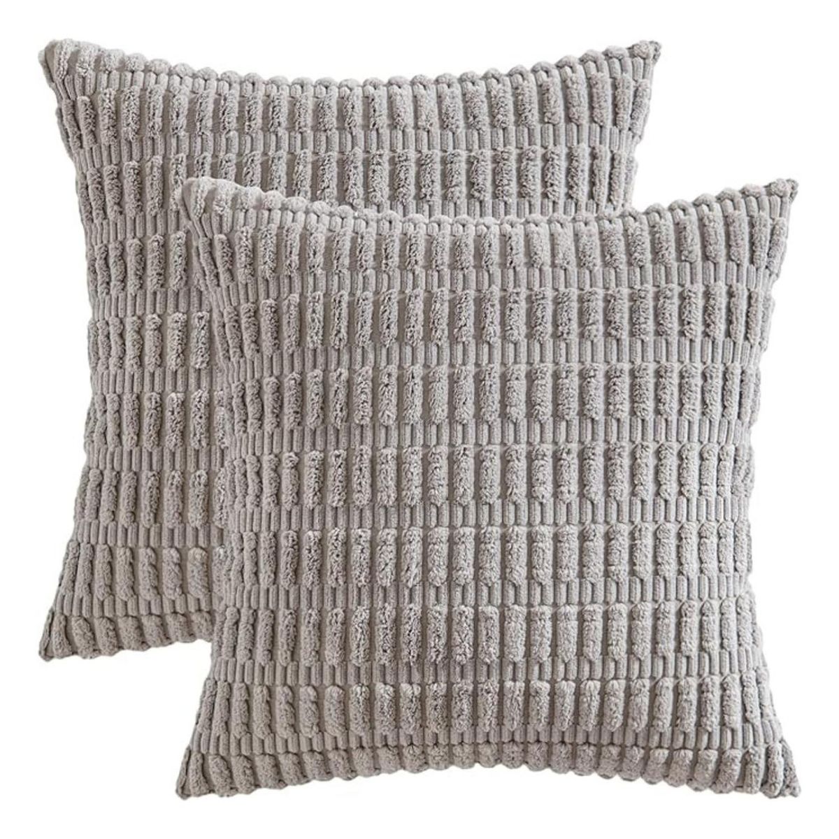 AZ AURAZEUS - Fundas De Cojines Gris Set X2 Cama Sillon Suave 45 X 45 Almohada AZ