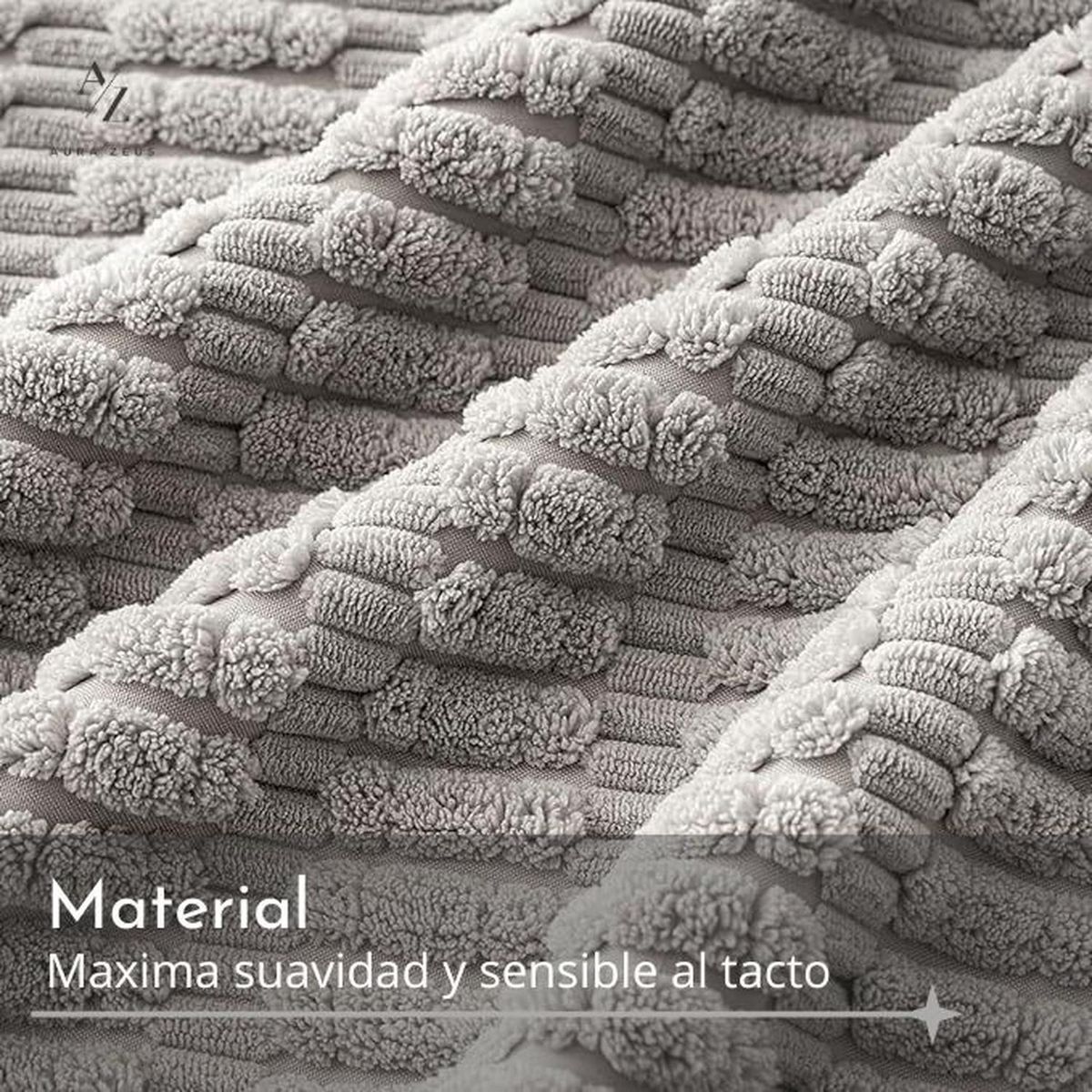 AZ AURAZEUS - Fundas De Cojines Gris Set X2 Cama Sillon Suave 45 X 45 Almohada AZ