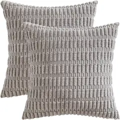 AZ AURAZEUS - Fundas De Cojines Gris Set X2 Cama Sillon Suave 45 X 45 Almohada AZ