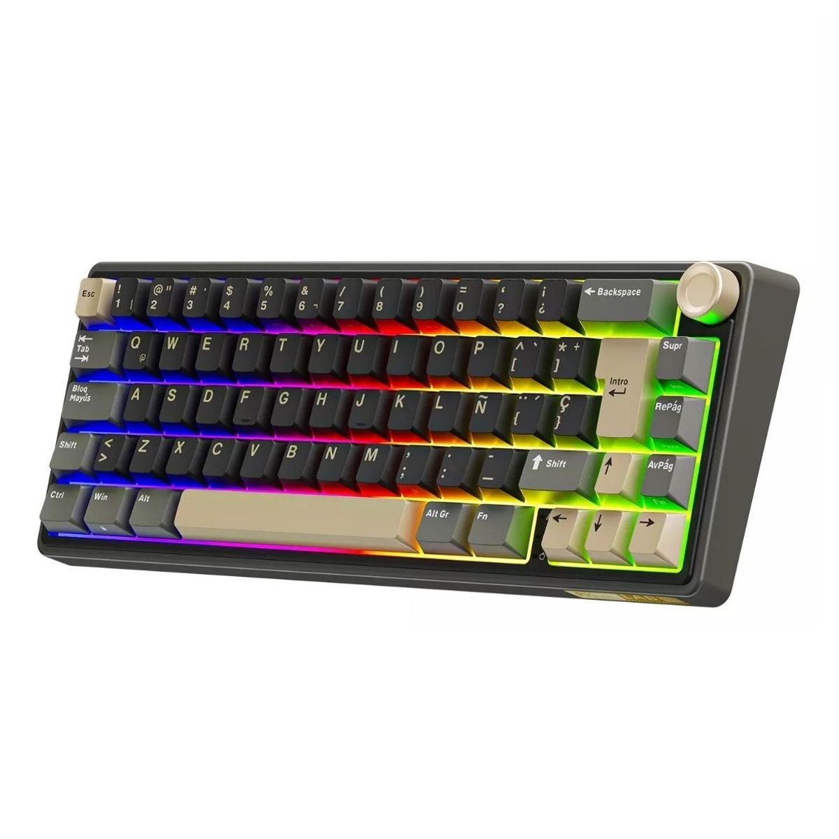 ROYAL KLUDGE - Teclado Mecánico RK R65 Español Brown Switch Royal Kludge