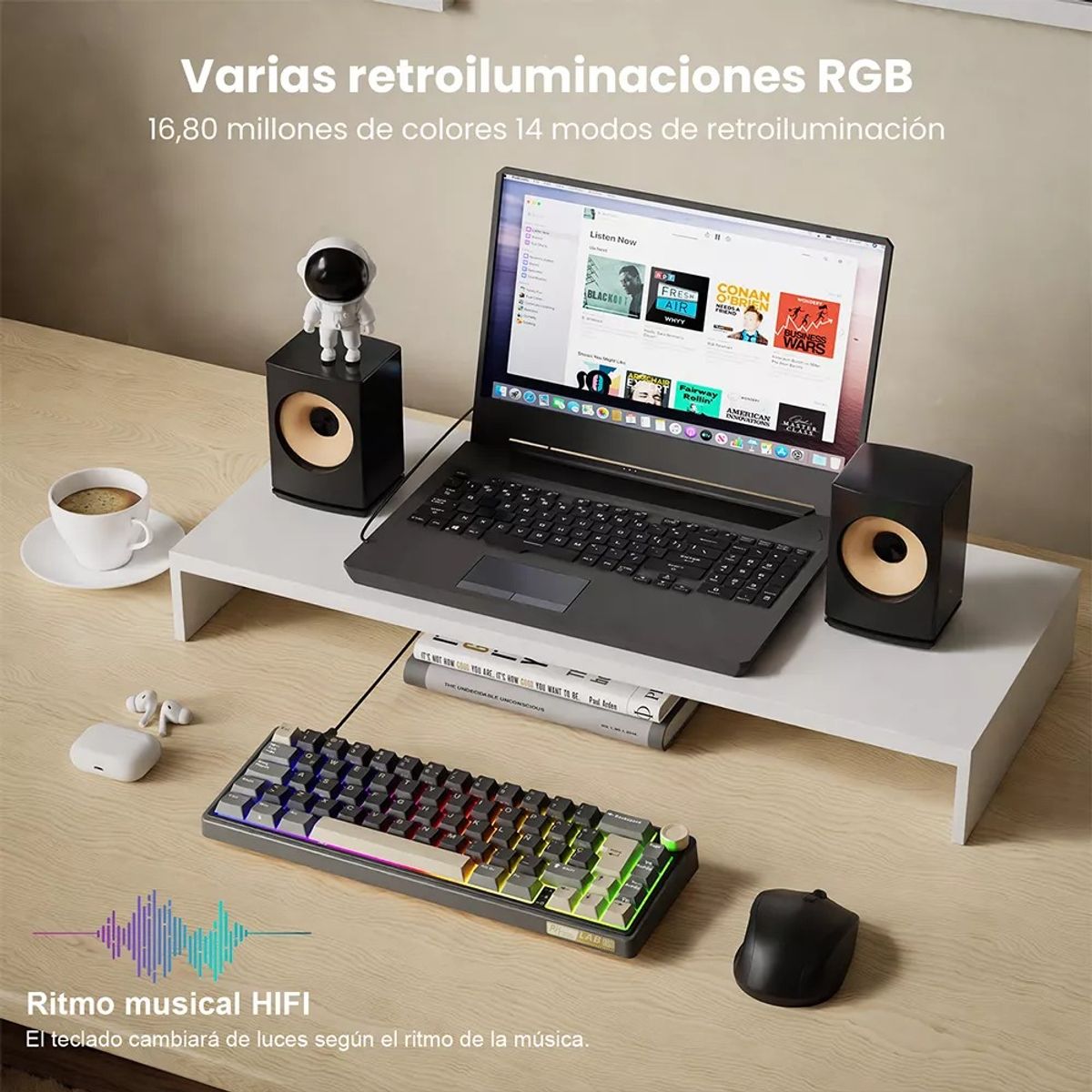 ROYAL KLUDGE - Teclado Mecánico RK R65 Español Brown Switch Royal Kludge