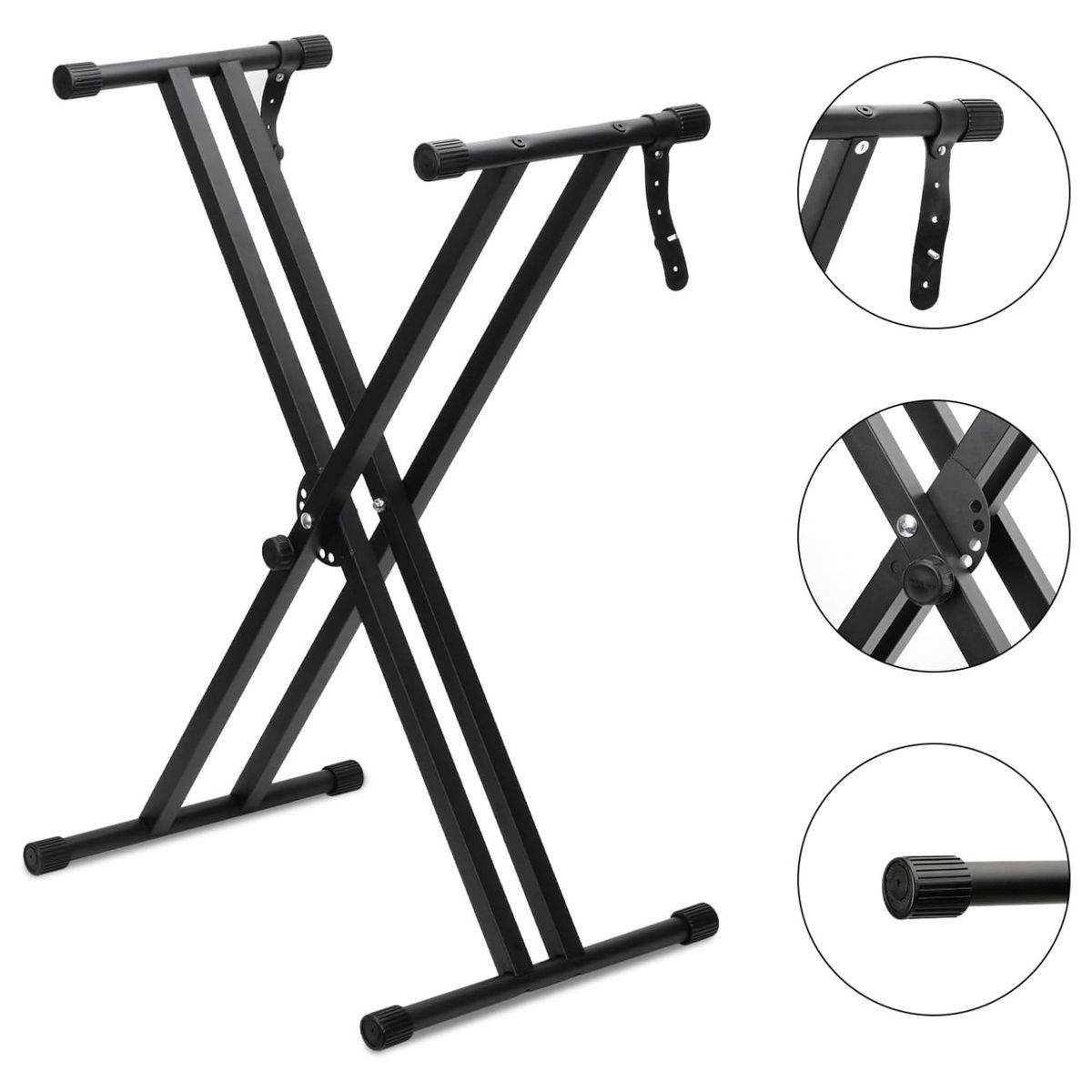 GENERICO - Atril Simple Para Teclado Plegable Portatil Negro Ajustable
