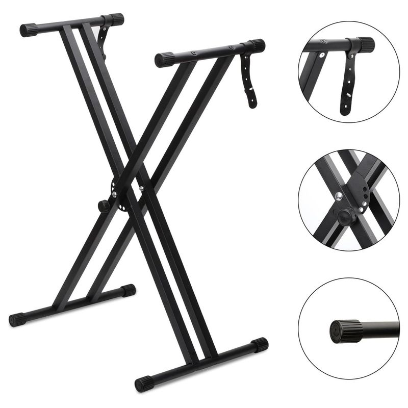 GENERICO - Atril Simple Para Teclado Plegable Portatil Negro Ajustable