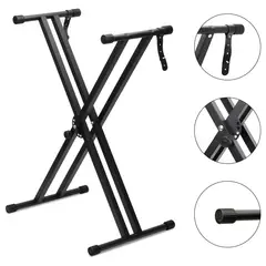 GENERICO - Atril Simple Para Teclado Plegable Portatil Negro Ajustable
