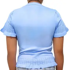 MPROPIA - Polera Mujer Algodon Manga Corta Tejido Hilo Colores 1084_.