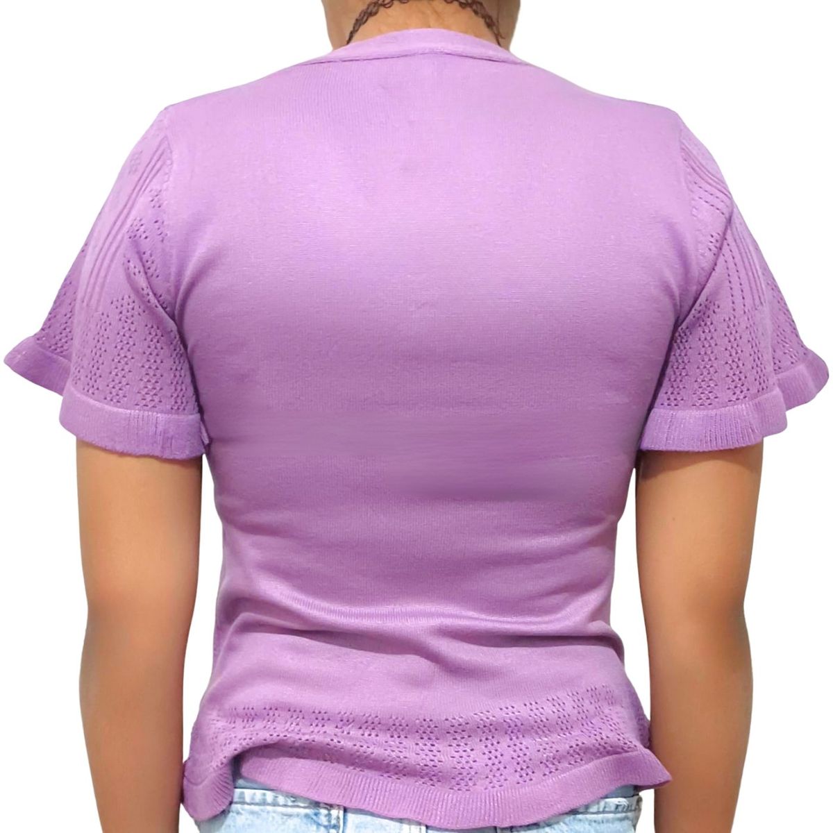 LIKE SHOP - Polera Mujer Algodon Manga Corta Tejido Hilo Colores 1084