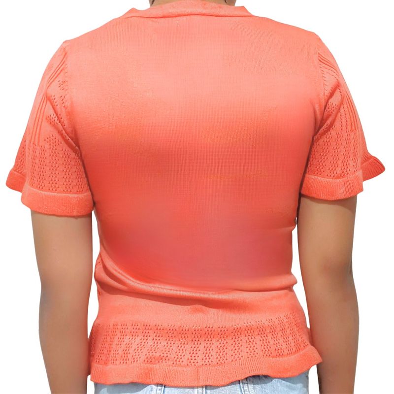 MPROPIA - Polera Mujer Algodon Manga Corta Tejido Hilo Colores 1084_.