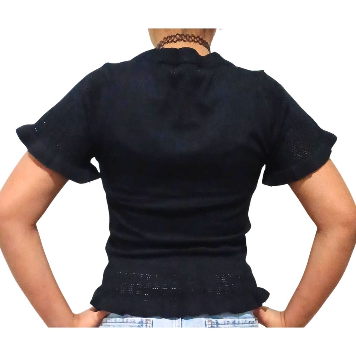 LIKE SHOP - Polera Mujer Algodon Manga Corta Tejido Hilo Colores 1084