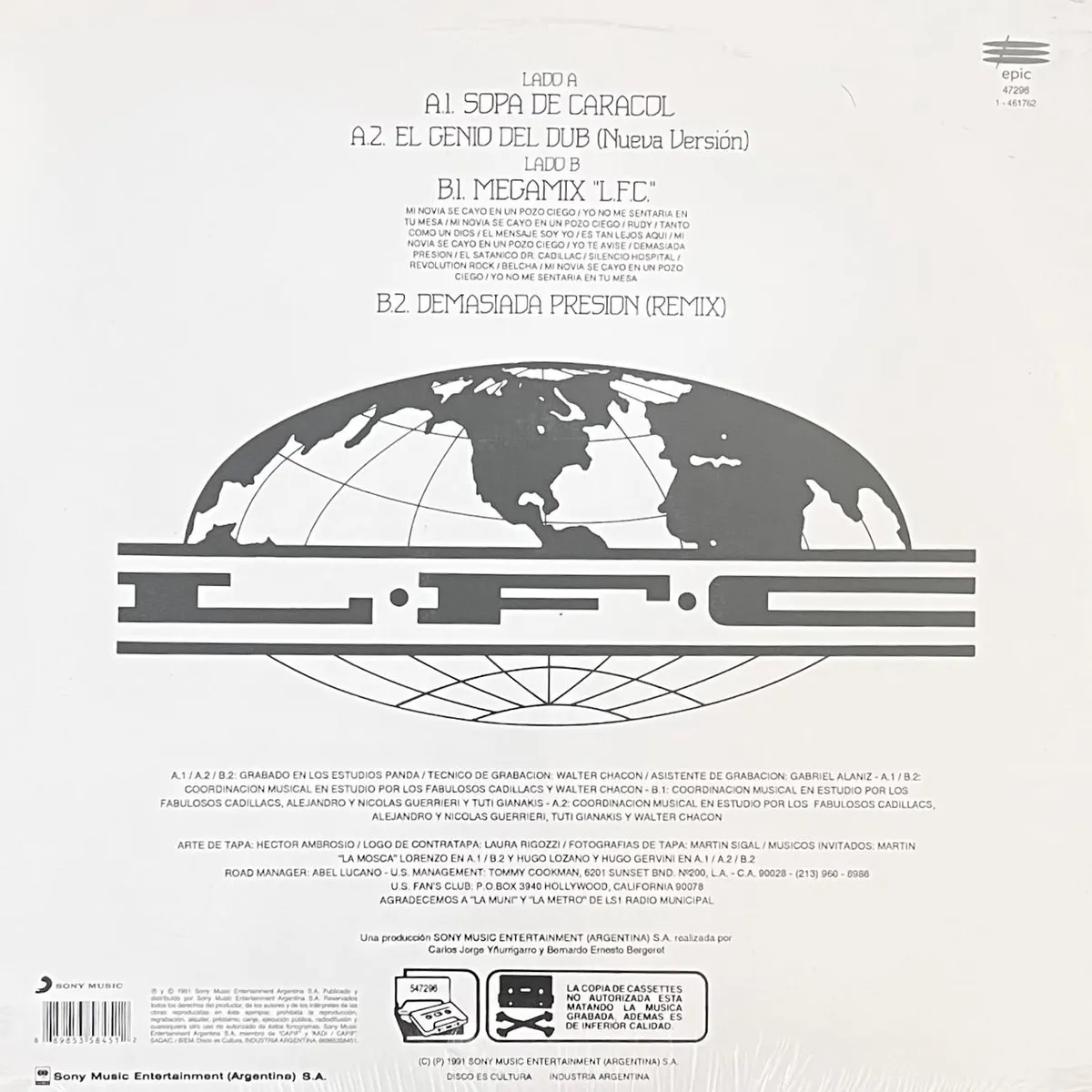 HITWAY MUSIC - FABULOSOS CADILLACS - SOPA DE CARACOL - VINILO